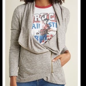 ModCloth Drapey Zip Up Cardigan